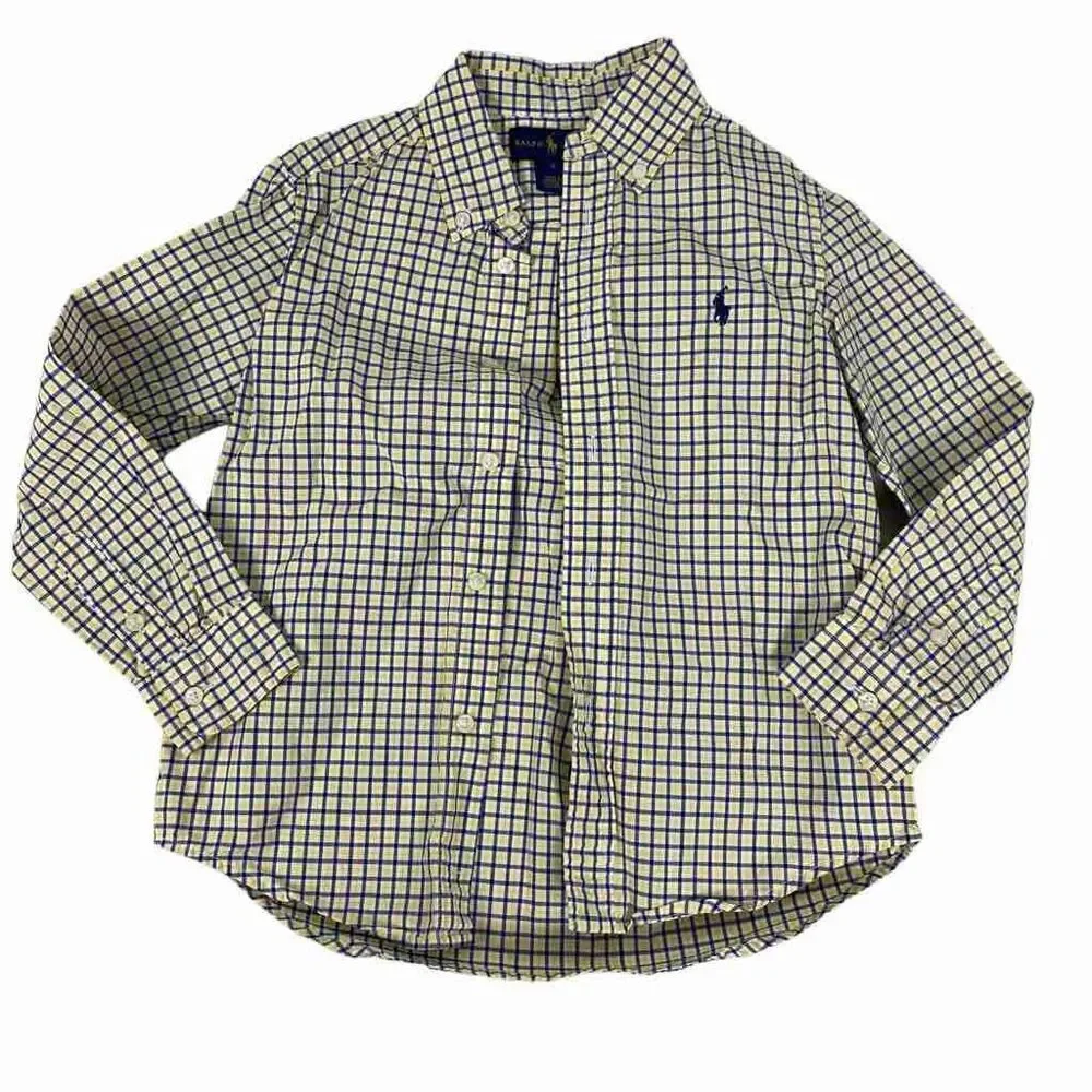 Ralph Lauren Yellow & Navy Button down shirt size 5